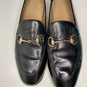 Genuine leather black loafers shoes.